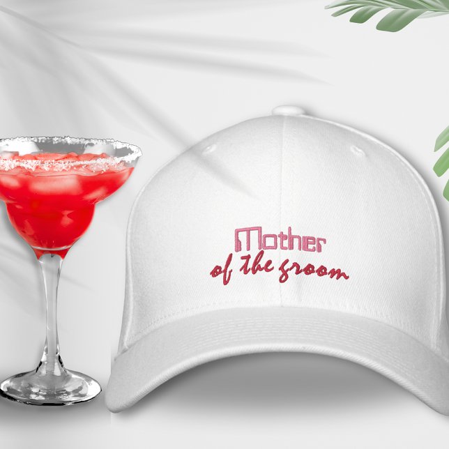 Boné Mãe do Retrô de Festa de Bachelorette Hen (Mother of the groom baseball cap hat bachelorette hen party fashion accessory pink red retro family)