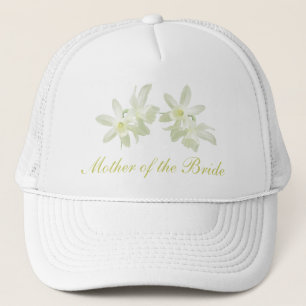 Boné Mãe floral amarela do chapéu da noiva