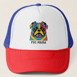 Boné mãe personalizável de 3 tons pug