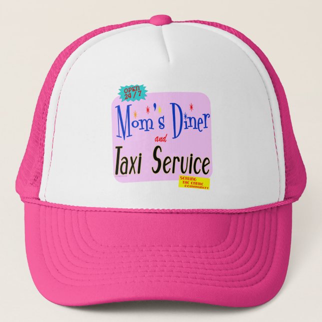 Boné Mães Diner e Taxi Service Engraçado Dizendo (Frente)