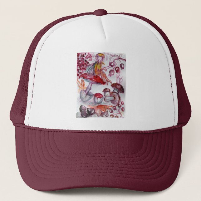 Boné MAGIC FOLLET OF MUSHROOMS Red White Floral Fantasy (Frente)