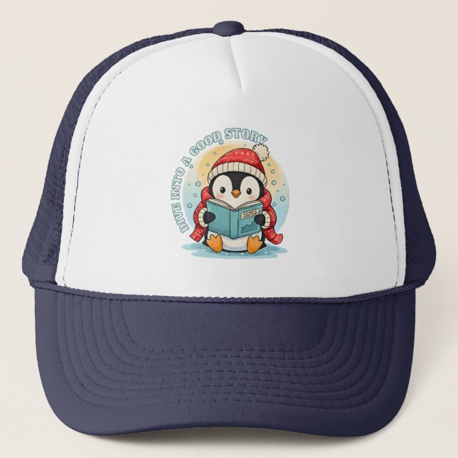 Boné Magical Reading Penguin Foam Trucker Hat (Frente)