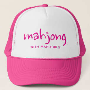 Boné Mahjong Rosa Choque com Mah Girls