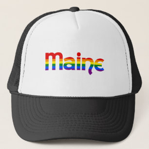 Boné Maine Rainbow texto Hat