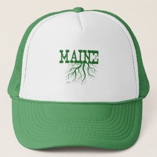 Boné Maine Roroot Name com Tree Roots Word Art Green
