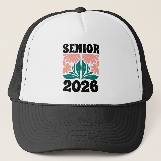 Boné Mais velho 2026 - Graduação de Flores Personalizad (Frente)