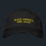 Boné Make America Emo Again Embroidered Baseball<br><div class="desc">Make America Emo Again Embroidered Baseball Cap – Funny Patriotic Custom Hat for Men | USA American Flag Hat</div>