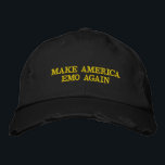 Boné Make America Emo Again Embroidered Baseball<br><div class="desc">Make America Emo Again Embroidered Baseball Cap – Funny Patriotic Custom Hat for Men | USA American Flag Hat</div>