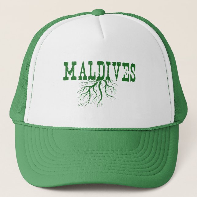 Boné Maldivas Roots Tree Roots Word Art Maldiviano (Frente)
