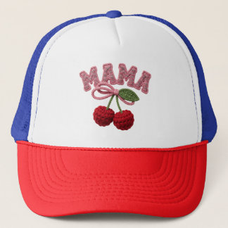 Boné Mama Cherry Hat – Embroidered Style “Mama” Cap wit