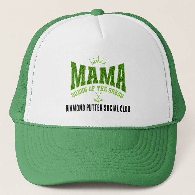 Boné Mama personalizável RAINHA DO Golfe de Mulher VERD (Frente)