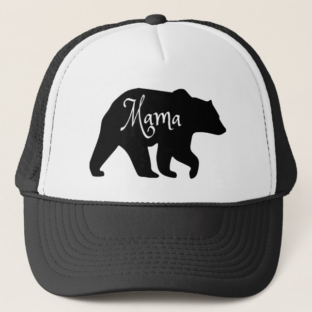 Boné Mama Urso preto e branco (Frente)