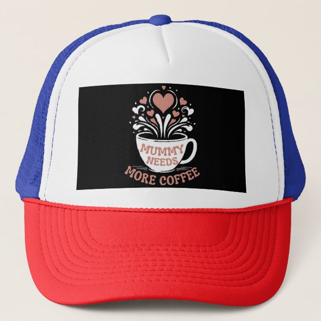 Boné Mamãe Precisa De Mais Café Mamãe Puns Cansados Mãe (Frente)