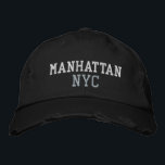 Boné MANHATTAN NYC Cinza branca Estilo de Vintagem Pret<br><div class="desc">Bordado branco e Cinza BROOKLYN NYC em chapéu de algodão do estilo Vintage em preto distante. O bordado é personalizável para outras opções de cor selecionando o botão da ferramenta "Editar Design". Também está disponível a opção de selecionar essa cor na página do item principal.</div>