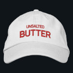 Boné Manteiga não salgada<br><div class="desc">Adicione um toque de estilo saboroso ao seu guarda-roupa com nosso Boné de beisebol bordado com manteiga salgada. Este boné apresenta um design branco de uma peça de manteiga salgada, bordada para acabamento de alta qualidade. Quer você esteja fora para um dia ocasional ou executando tarefas, este boné certamente adiciona...</div>