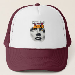 Boné Mantendo meus olhos em JESUS - Cristão