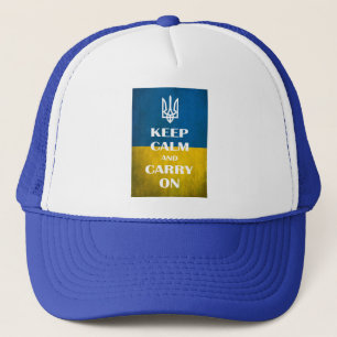 Boné Mantenha a calma e o carregar no tridente de emble