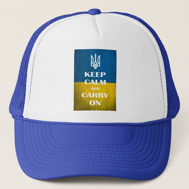 Boné Mantenha a calma e o carregar no tridente de emble (Frente)