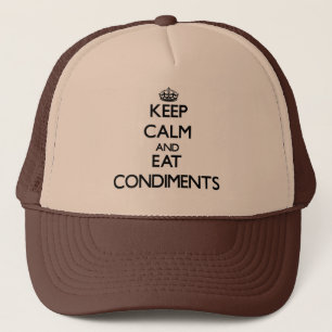 Boné Mantenha calmo e coma condimentos