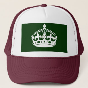 Boné Mantenha o símbolo CROWN do CALM em decoração verd