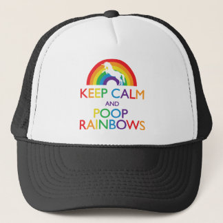 Boné Manter Calmo e Poop Rainbows Unicórnio