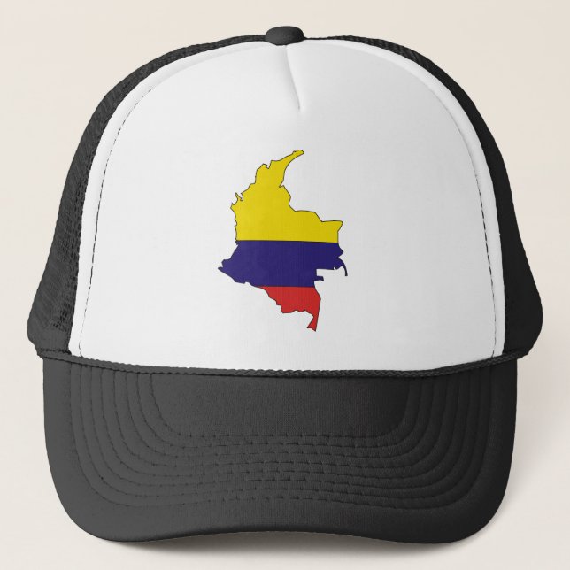 Boné Mapa da bandeira de Colômbia sem redução (Frente)