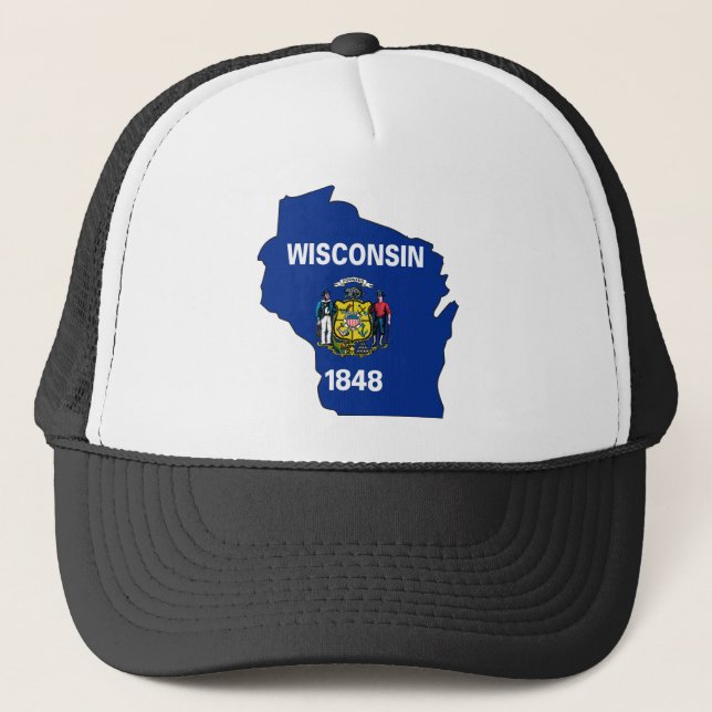 Boné Mapa da bandeira de Wisconsin (Frente)