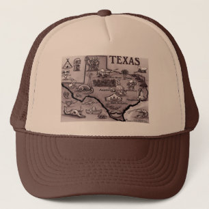 Boné Mapa de Cartoons do Texas Antigo