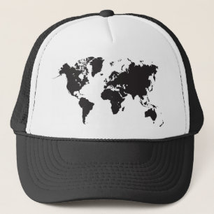 Boné mapa do mundo preto