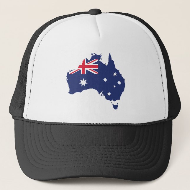 BONÉ MAPA E BANDEIRA DA AUSTRÁLIA AZUL (Frente)