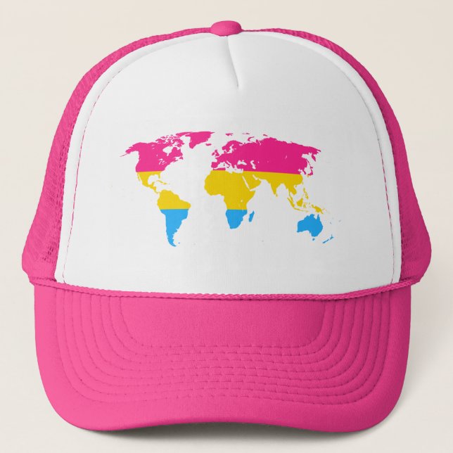 Boné Mapa mundial do orgulho pansexual chapéu (Frente)