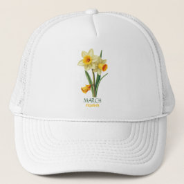 Boné Março Aniversário Daffodil Nascimento Flor Persona