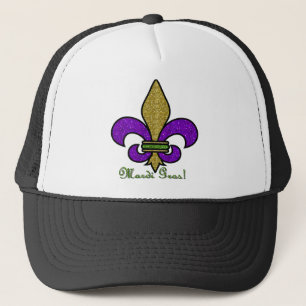 Boné Mardi Gras Colorido Fleur De Lis