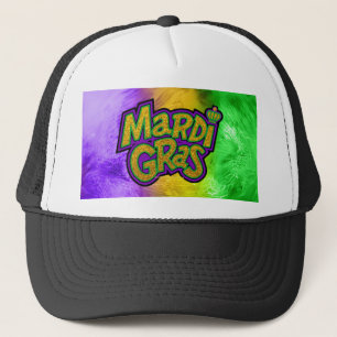Boné Mardi Gras do SlipperyJoe's festival verde roxo
