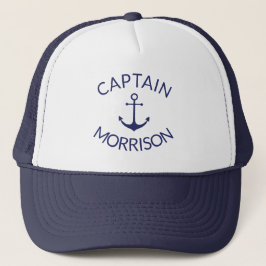 Boné Marinho azul-âncora náutica Nome personalizado Cap
