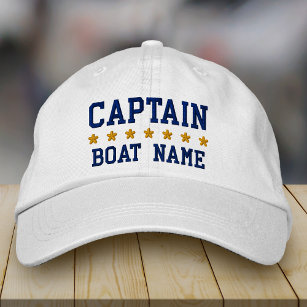 Boné Marinho Náutico Azul Capitão Seu Nome De Barco Bra
