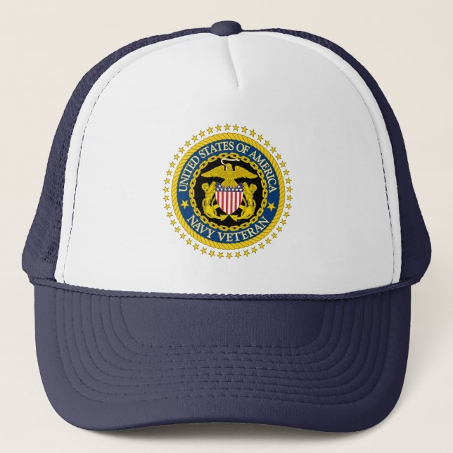 Boné Marinho Veteran Trucker Hat (Frente)