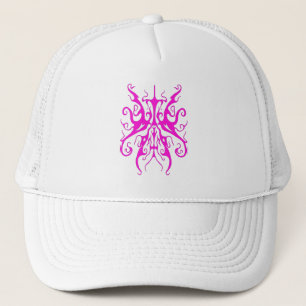 Boné Máscara Tribal Rosa Elegante Design Abstrato