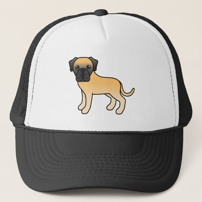Boné Mastim Inglês Fawn Cachorro de Desenho Animado Fof (Frente)