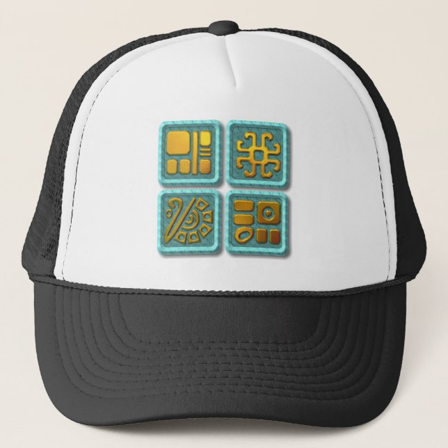 Boné Mayan Glyphs-turquoise (Frente)