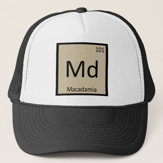 Boné Md - Química da noz de macadâmia Símbolo da Tabela (Frente)