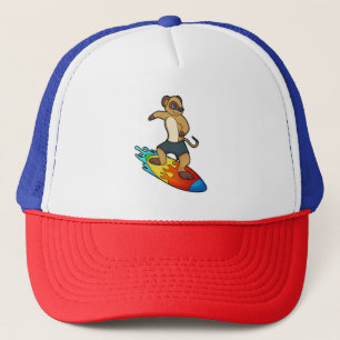 Boné Meerkat como Surfer com Surfboard