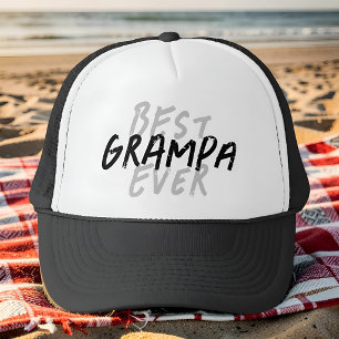 Boné Melhor Avô de Todos Moderno Preto e Cinza Grunge