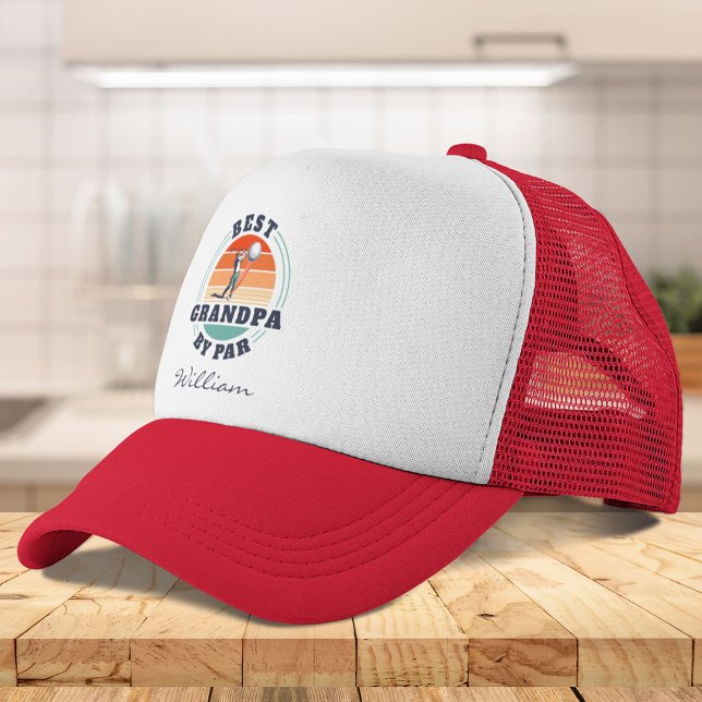 Boné Melhor Avô Por Dia de os pais Personalizado Par (Best Grandpa By Par Custom Retro Fathers Day Trucker Hat)
