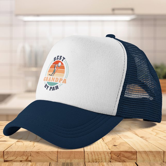 Boné Melhor Avô Por Par Golf Dia Dos Avós (Best Grandpa By Par Golf Lover Grandparents Day Trucker Hat)