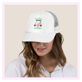 Boné Melhor Mãe Encantando Golfe Rosa Nome Monograma do