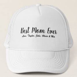 Boné Melhor Mãe Escrita Preta Branca personalizada
