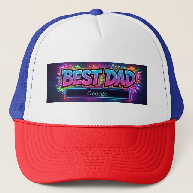 Boné "MELHOR PAI" Design com Espaço para Nome Personali (Frente)