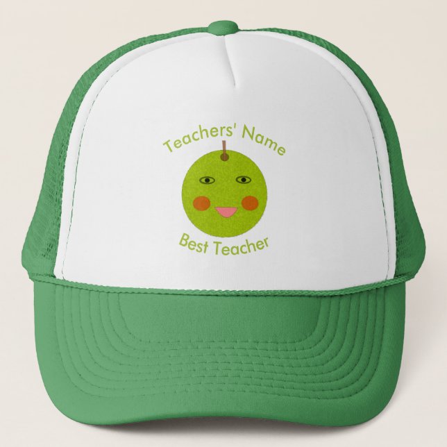 Boné Melhor Professora Feliz Chapéu da Apple (Frente)