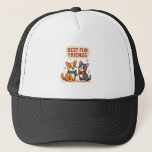 Boné Melhores Amigos de Pelos Vintage Gato e Cachorro C